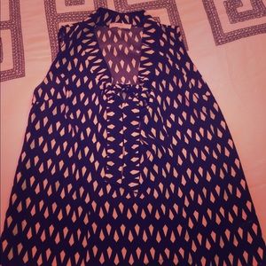 ModCloth Poema Tie-front sleeveless blouse